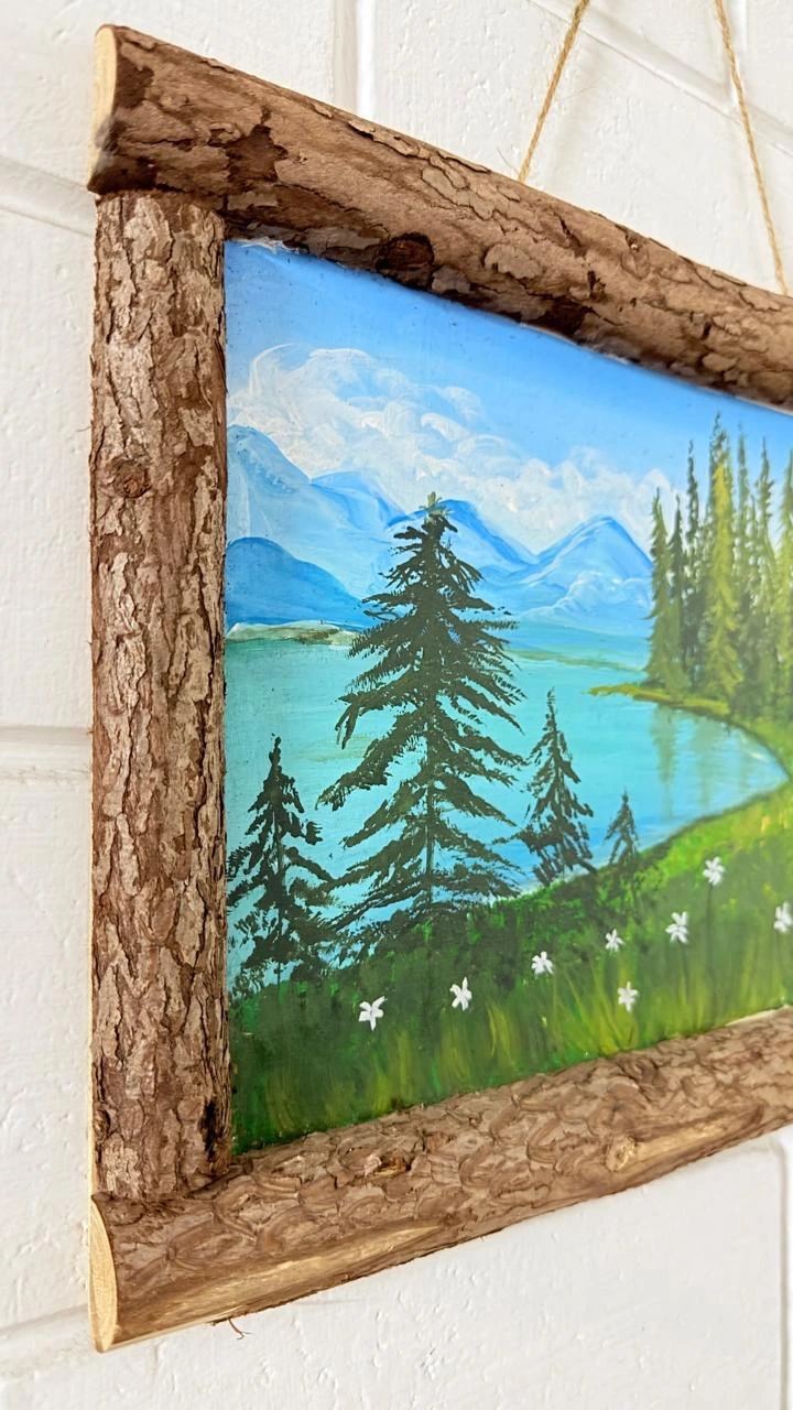 Acrylic Scenery Painting on Real Wood Frame